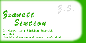 zsanett simtion business card